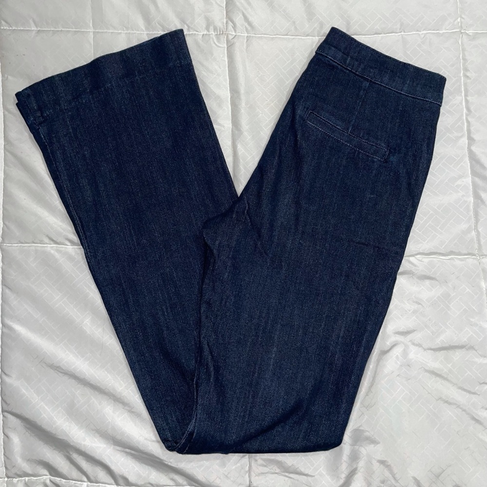 Banana Republic High Waisted Dark Wash Sailor Flare Jeans